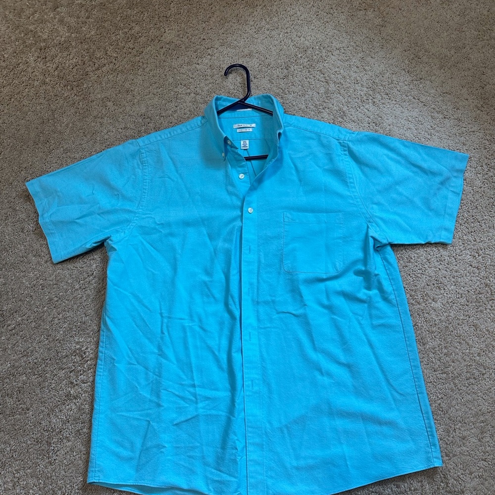 Van Heusen Turquoise Casual Button Down Shirt